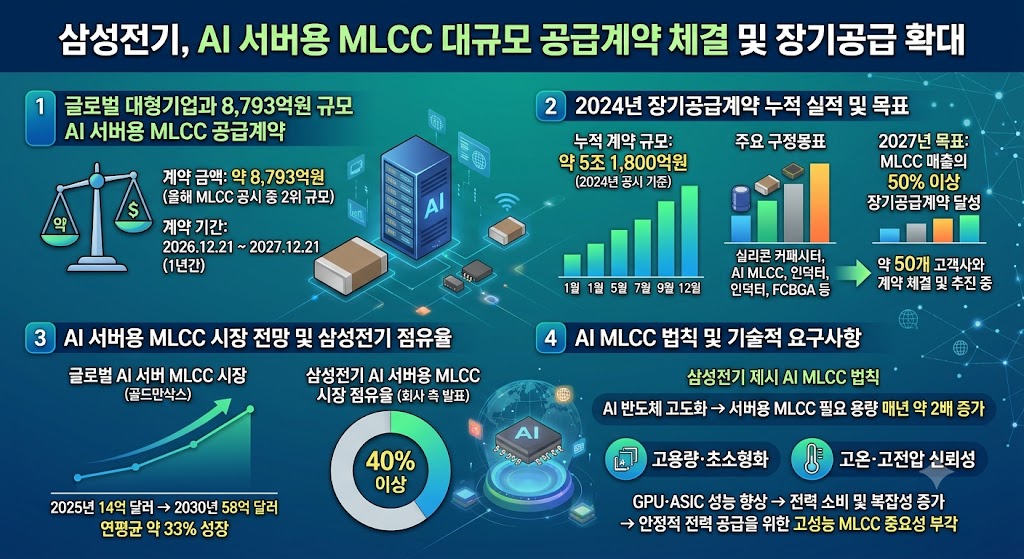 삼성전기, AI 서버용 MLCC 8,793억원 공급계약…올해 누적 계약 5조원 돌파